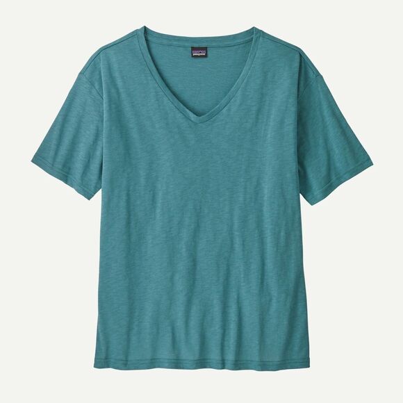 NWT Patagonia Women's V-Neck Mainstay Short Sleeve Top Size Small Teal Blue - Picture 3 of 7